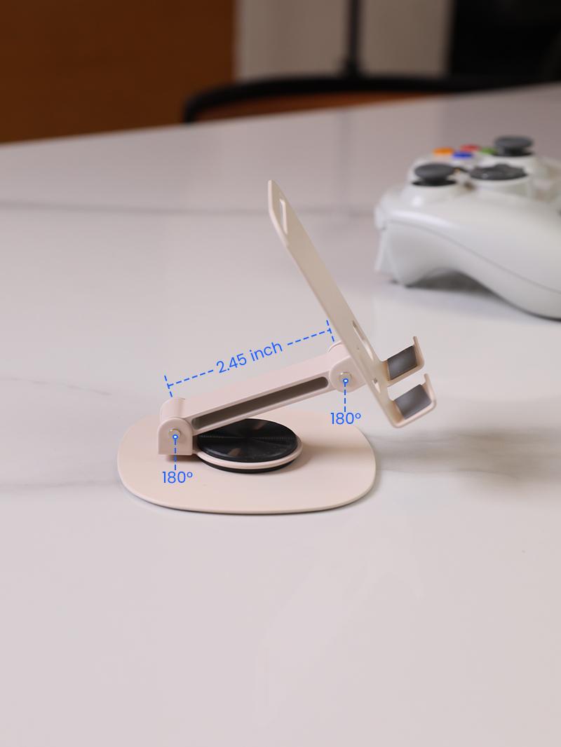 Phone Stand for Desk, Adjustable 360° Rotating Foldable Smartphone Holder, Compact Portable Desktop Cell Phone Stand for Office, Home, Kitchen & Bedside, Compatible with iPhone & Android#TikTokBackToSchool