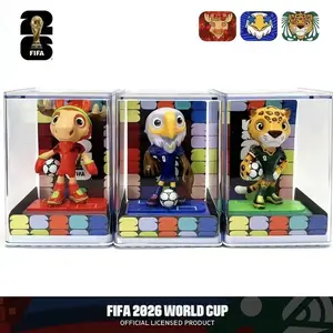 [FIFA Official Licensed] 2026 World Cup Mascot Complete Collection Ornaments Canada Maple, Mexico Zayu, USA Clutch 9cm/6cm Mini Figures 3Pc Set Collectible Football Souvenir Fan Memorabilia Desktop Decor Trendy Toys Genuine Merchandise