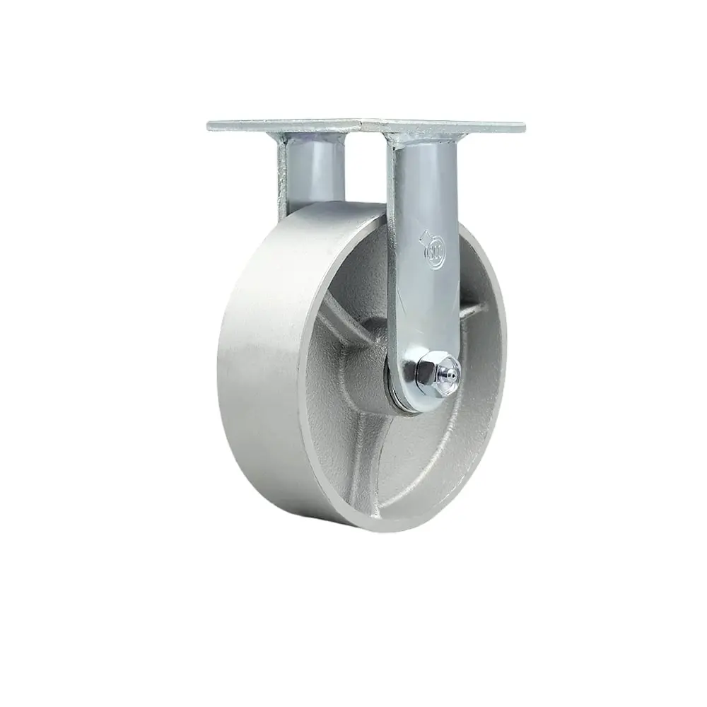 Service Caster SCC-30R620-SSB Heavy Duty Rigid Top Plate Caster with 6 in. Semi Steel Cast Iron Wheel & Ball Bearings - 1200 lbs Capacity per Caster