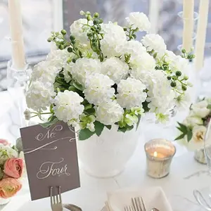 4pc Artificial Hydrangea Flowers, UV-Resistant Realistic Touch, Indoor Outdoor Decor, Perfect for Weddings, Holidays, Parties