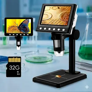 1000X USB Digital Microscope, LCD Digital Microscope with 8 LED Lights, Plug & Play HD Inspection for Circuit Board Repair, Jewelry Authenticity, Science Labs & Education. Portable Electronic Magnifier with 32GB Card & Durable Design