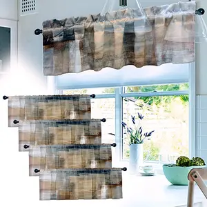 4 Pack Valances Window Treatments,Brown Abstract Modern Art Blackout Drapes Adjustable Curtain for Windows Living Room Kitchen Over Sink,18x52 Inch Rod Pocket Valances,Halloween Decor Gifts,DIY Home tool,Hand tool,Tool kit set
