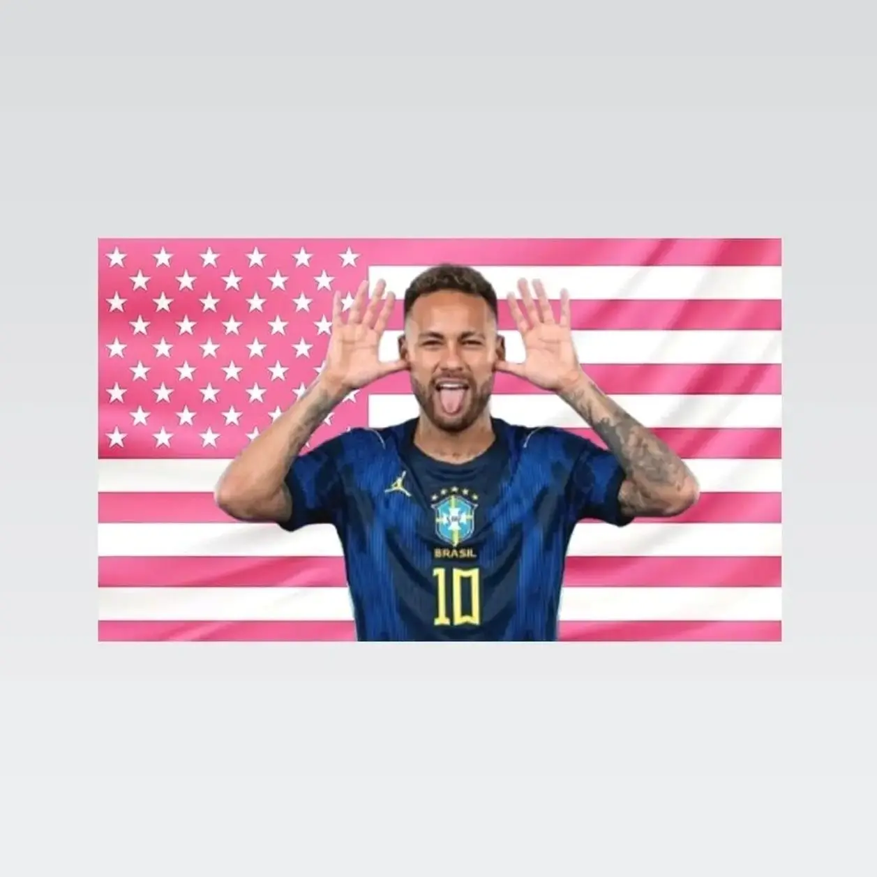 Neymar Jr Pink American Flag Tapestry – Soccer Wall Art Decor | Football Fan Flag | Aesthetic Pink Bedroom Decor