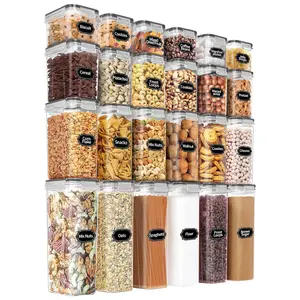 Food Storage Containers Set with Lids - 24 PCS, BPA Free Kitchen and Pantry Organization,  Leak-proof Canisters for Cereal Flour & Sugar, Utensils