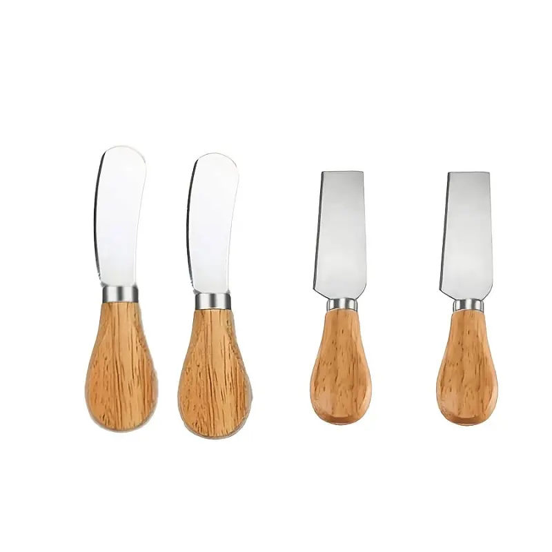 Stainless Steel Butter Knife Set, Bamboo Handle, Durable Bread Spreader, Ideal for Breakfast, Baking, Sandwiches, Cheese Serving, Utensils, Kitchenware