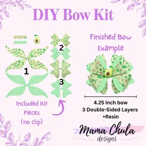 D9 Avocado DIY Bow Kit. Use to make a 4 inch Bow, does NOT include a clip
