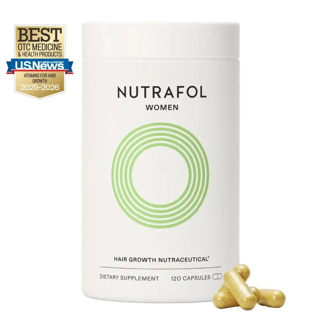 Nutrafol Women Hair Growth Supplements, Ages 18-44, Clinically Tested for Visibly Thicker and Stronger Hair, Dermatologist Recommended - 1 Month Supply