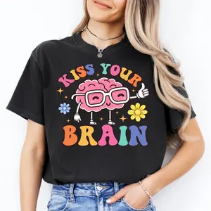 Kiss Your Brain Shirt // Mental Health Shirts // Teacher Shirt // Teaching Shirts // Brain Shirt // Teach
