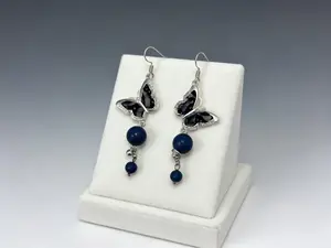 Handmade He Xiang Bead Earrings |Handmade Butterfly He Xiang Bead Earrings| Handmade Lucky Clover He Xiang Bead Earrings