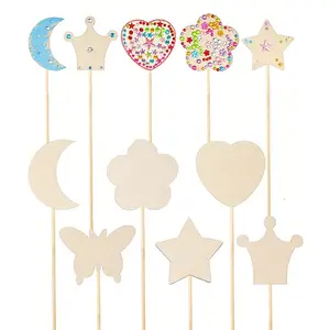 Handmade Wooden Fairy Wands Set, 6-12 Pieces DIY Crafts for Birthday Party, Christmas & Easter Decorations, Unfinished Wood Blocks