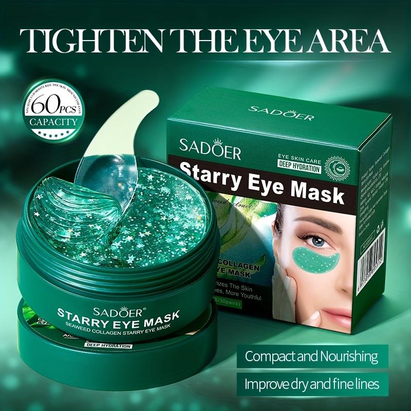 60pcs SADOER Collagen Gel Eye Mask for Dark Circles & Wrinkles - Seaweed Collagen Star-Shaped Patches, Sensitive Beige ('s Use), Hydrating Gel Patch to & Eye Wrinkles, Gel-Based Under-Eye