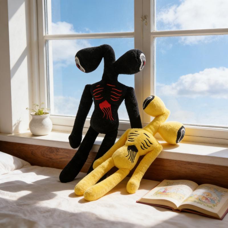 Siren Head Plush Toys Limbs Movable Double-Head Monster Cartoon Cat and Dog Doll, Plush Toys for Halloween and Christmas Party Birthday Gift