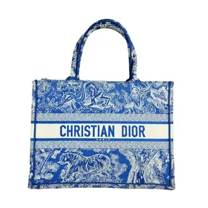 Pre-owned Dior Fabric Tote Bags Medium Book Embroidery Canvas Tote Bag