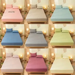 3-Piece Deep Pocket Plain Flannel Bed Sheet Set (includes 1 Fitted Sheet + 2 Pillowcases), Polyester Fiber, Super Soft Anti-Wrinkle Fabric, Bed Sheets Set