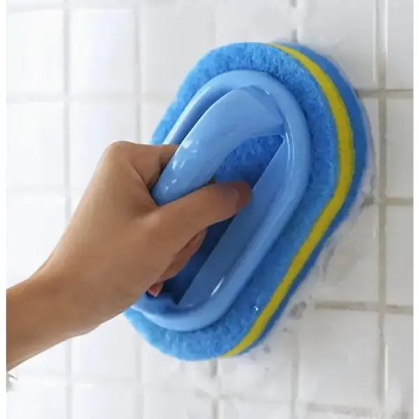 Handled Sponge Cleaning Brush, Blue, 1 Piece