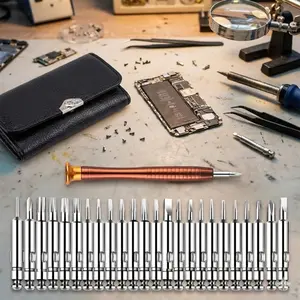 Multifunctional Precision Screwdriver Set for Phone, Watch, Laptop Repair - Mini Electronic Tool Kit with Anti-Slip Handle & Replaceable Screwdriver Bits for Small Appliances, Digital Devices & Precision Instruments