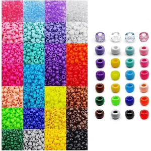 Pony Beads, 4200 count 28 Colors Plastic Bead for Craft Bracelets Making, Hair Bead for Braids, Colored Beads for DIY Projects - Individually Wrapped (6x9mm)