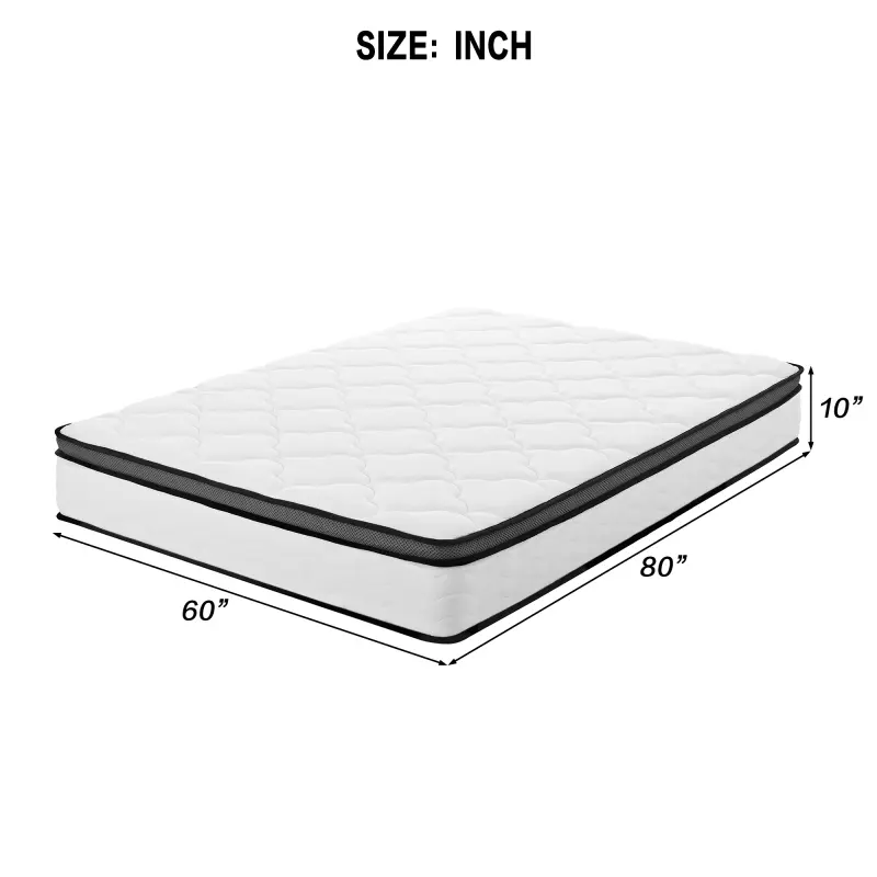 Bellemave Double Size Medium-Firm Durable Memory Foam Hybrid Mattress - Anti-Allergic, Chemical-Free, Ergonomic Design, Pocket Coil Innerspring, Pressure Relief, Breathable Bamboo Fabric Cover, CertiPUR-US & OEKO-TEX Certified, Above 25 kg, Box-Delivered