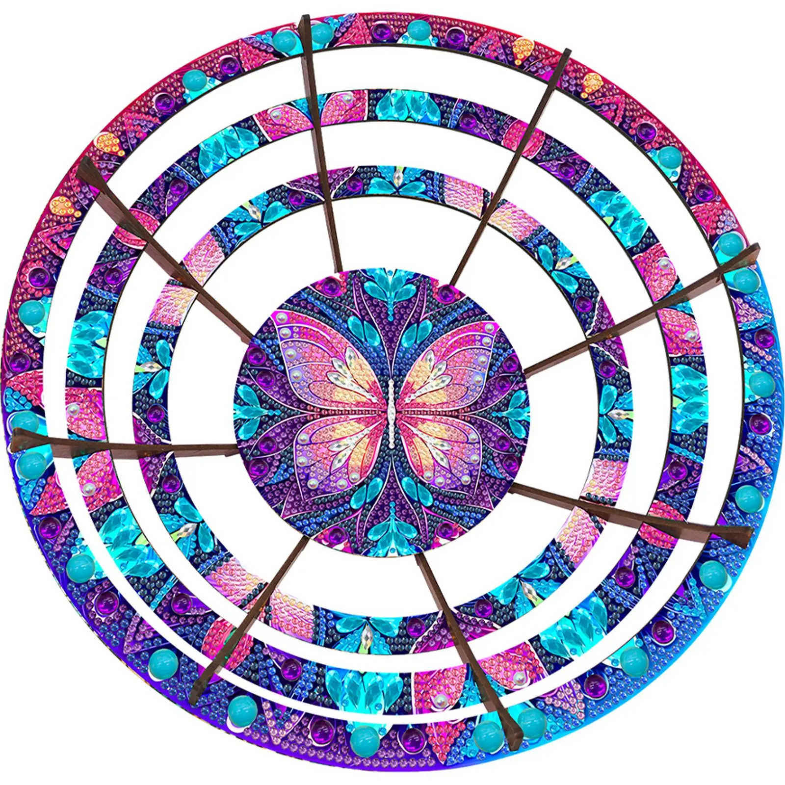 Diamond Painting Kit DIY Diamond Wooden Snack Storage Tray Diamond Art Painting Candy Plate DIY Handmade Dot Diamond Decorative Plate for Parties Festivals Family Gatherings