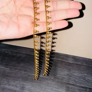 Gold Color Chain with Decorative Elements - Elegant Accessory for Women