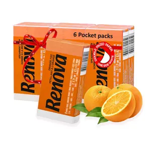 6 Pocket Packs of 9 Facial Tissues 3 Ply, Orange Fizz Scented - Soft and Soothing for Everyday Use - Perfect for Those Who Love the Tangy and Refreshing Scent of Oranges - Order Now for a Burst of Citrusy Goodness!