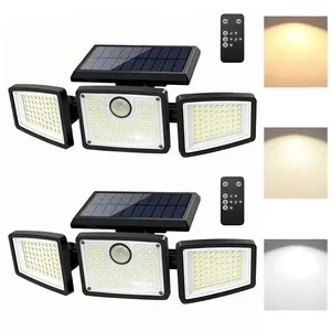 Zero Queen 2 Packs Outdoor Solar Lights with Motion Sensor 3 Head Security Lights for Outdoor 2500LM Floodlight Spotlight Wide 270° Lighting Angle US 200m² Coverage for Patios Garages and Gardens,Men's Gifts & Valentine's Day Gifts