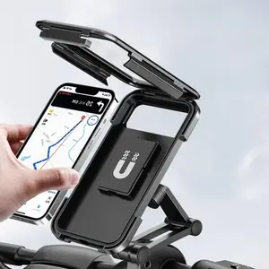 2025 NEW Waterproof Motorcycle Phone Holder, ABS Material, Magnetic Absorption, Telescopic Design, Rainproof Bicycle & Electric Bike Mount for Navigation,Summer