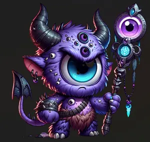 Kids Street Style Purple Creature DTF Transfer, Heat Press Application with 300-320°F Firm Settings, Compatible with Cotton, Cotton Blend & Polyester, DIY Specialty Supplies Direct to Film Transfer
