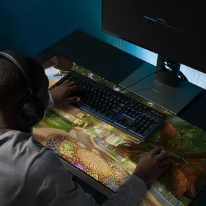 Extra Large Wizard City Gaming Mousepad - with Anti-Slip Rubber Base, Gaming Deskmat Anime Desk Mousepad