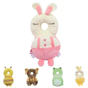 Toddler Head Protector Backpack - Adjustable Safety Cushion with Thick Padding, 100% Cotton Washable Cover for Baby Fall Protection (Pink Rabbit)