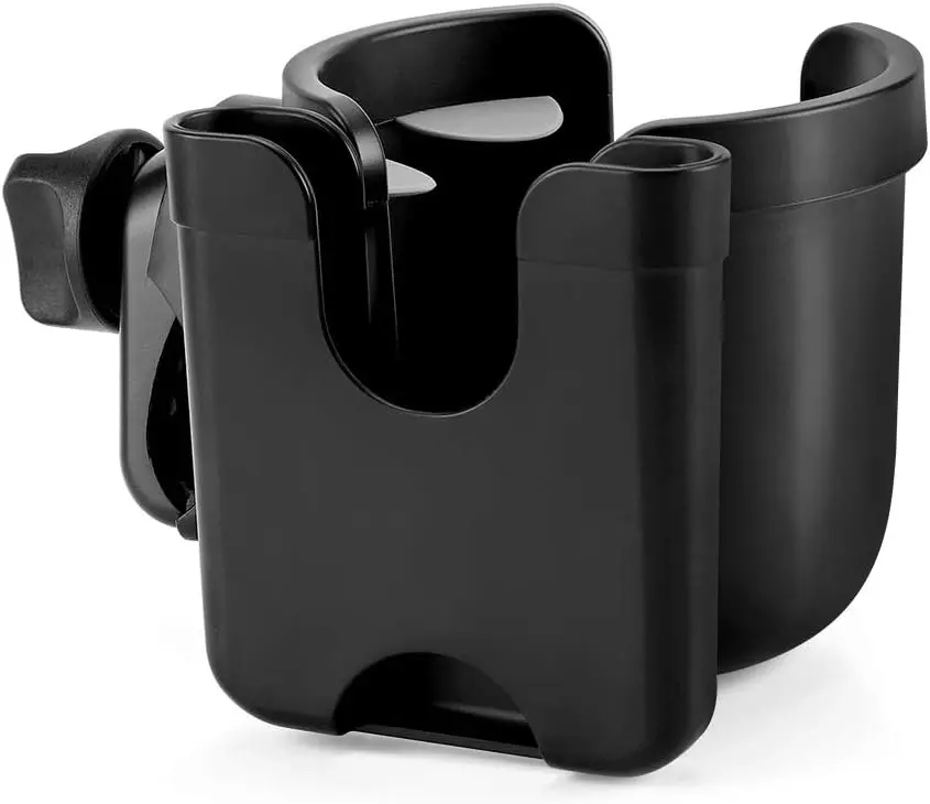 Stroller Cup Holder with Phone Holder, Bike Cup Holder, Universal Cup Holder for Uppababy Nuna Doona Strollers, 2-in-1 Cup Holder for Walker, Wheelchair, Scooter