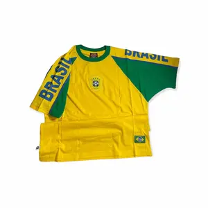 Brazil soccer Football Team Shirt, modern & sporty style.