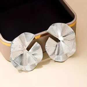 Pair of Designer Metal Pattern Stud Earrings