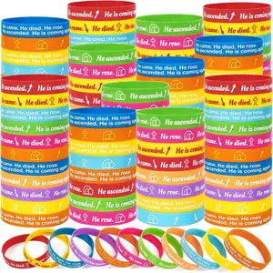 144 count Christian  Verse Bracelets Bulk - Religious  Story  Scripture  Wristbands Gifts for Easter Party Favor - Style 4