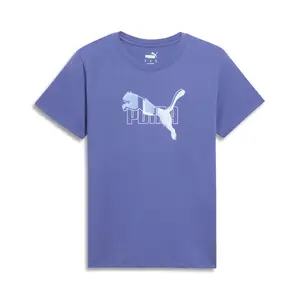 PUMA Womens Essentials Logo Lab Crew Neck Short Sleeve Casual Tops Casual - Blue