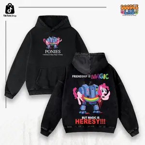 Warhammer 40k x My Little Poony Epiclore Washed Graphic Hoodie, shirts men, graphic tee, Game 40k Warhammer Merch Funny Tee | Oversized Menswear 100% Cotton, S-5XL