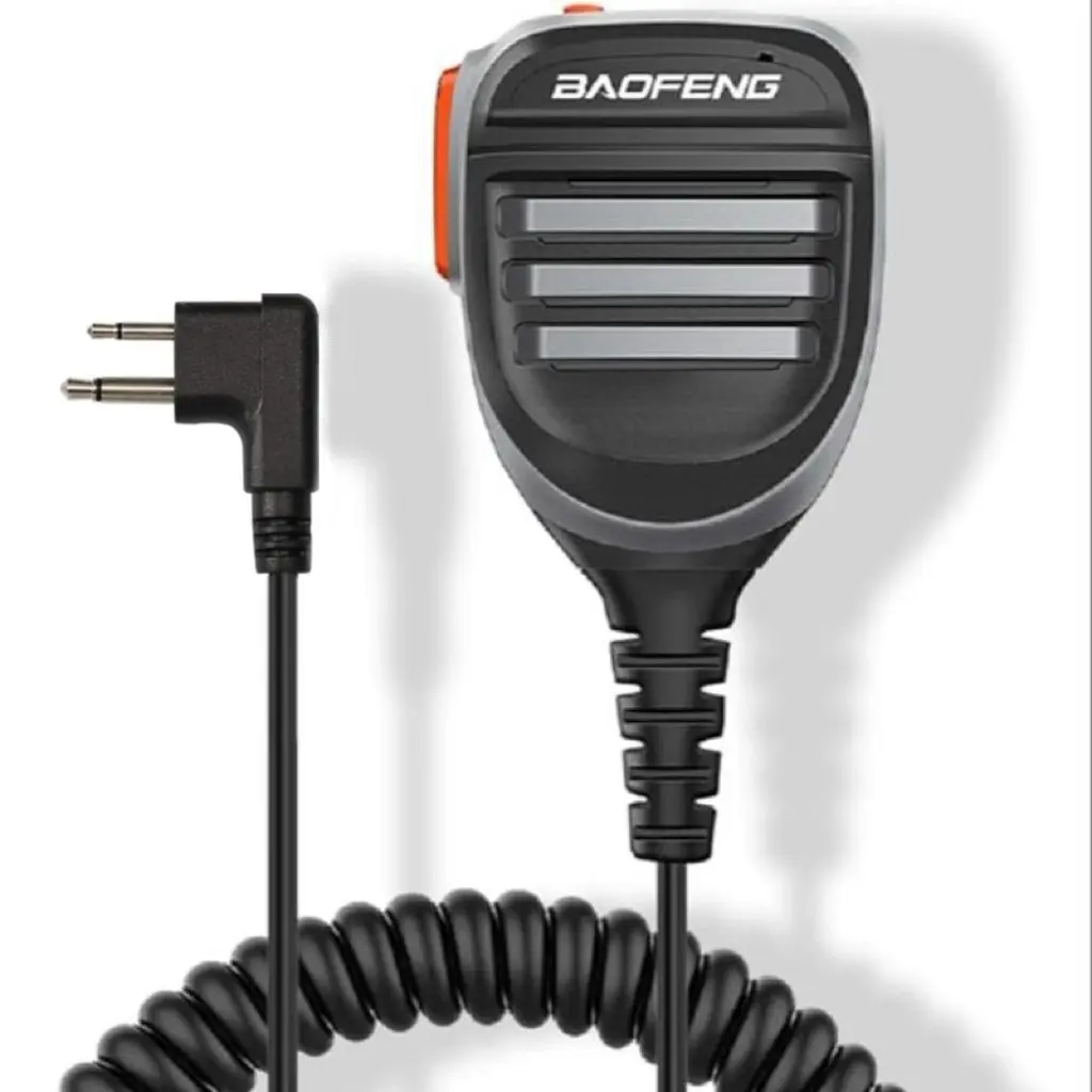 BAOFENG M PLUG Two Way Radio Microphone Speaker with 2 PTT, Rotating Clip for CLS1110 CP200 CP200d CLS1410 CLS1413 GP2000 GP2100 Ham Radio Lapel Mic