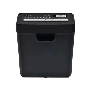KINUO 6-Sheet Paper Shredder, P2 Security Strip-Cut Shredder with Anti-Jam System, Portable Office Home Shredder