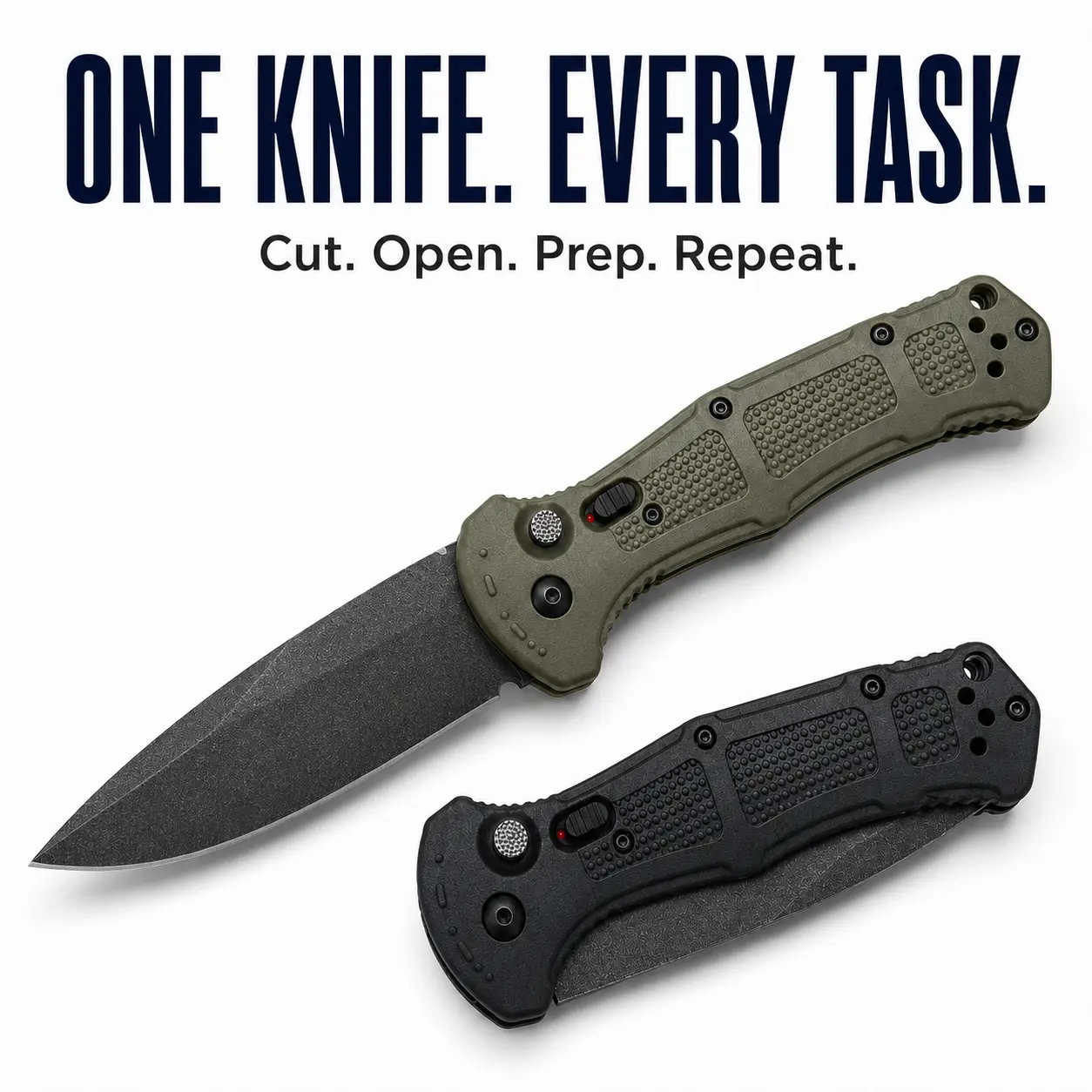 Trail Ready Outdoor EDC Pocket Folding Knife, Olive Green Compact Carry Design with Black Finish, Portable Knife for Camping, Fishing, Hiking, Travel and Daily Use, Practical Gift for Dad, Husband, Boyfriend and Friends