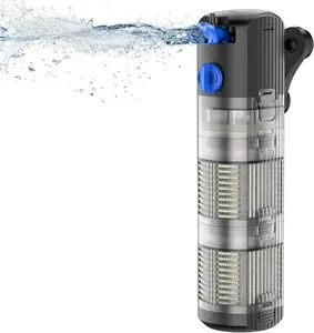 FREESEA Aquarium Filter Fish Tank: 8W Submersible Internal Power Filter 3-Stage Filtration System for 40-100 Gallon Turtle Tanks Aquarium Bio Sponge Filter Trio Ultra Quiet Submersible Aquarium Filter submersible power Submersible UV