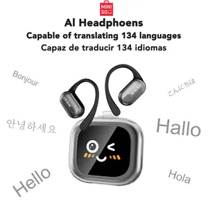 MINISO MS101 - AI Translation Earphones, Bluetooth Earphones (6.0), LED Screen, IPX5 Waterproof, ENC Clear Calls, NC Noise Cancellation, Latest Earphone Model for 2026