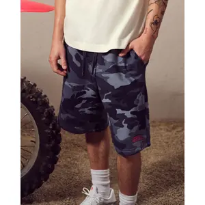 Hollister At-The-Knee Camo No Fear Graphic Baggy Fleece Shorts