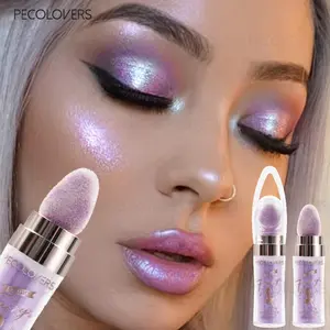 1PC Purple Glitter Highlighter Stick, Shimmer Highlighter, Brightening Facial Highlights, Shimmering Light Highlighter, Long-lasting Longwear Highlighter for Daily and Party Makeup, Natural Luster, Facial Cosmetics