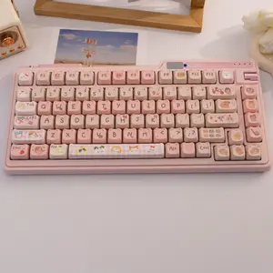 135 Key Meow Theme Keycaps, Pbt Material, Dye Sublimation, Mao Profile, Compatible with Mx Axis, Fits Keyboard Models 61/64/68/87/96/104/108