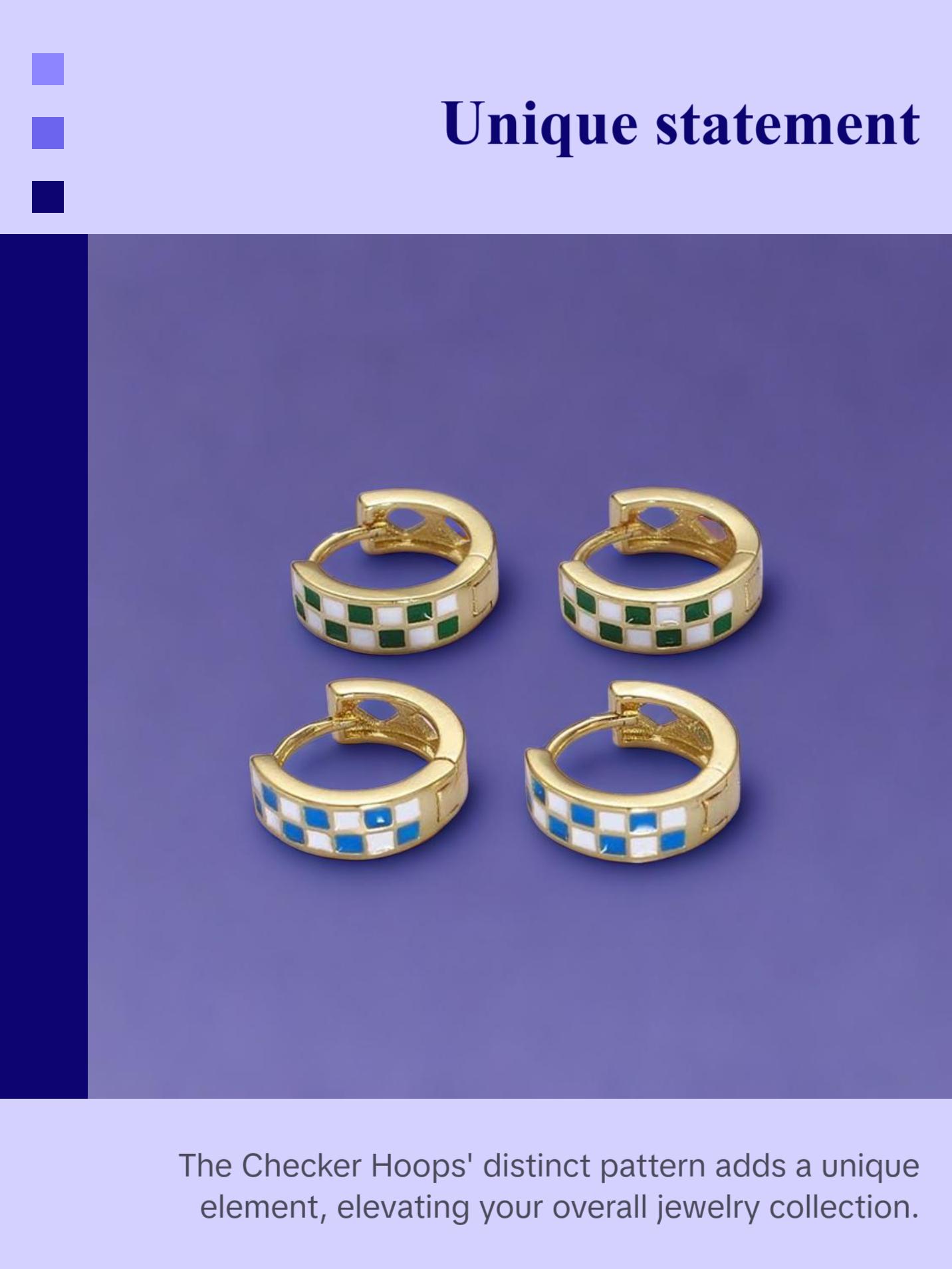 Checker Hoops Earrings