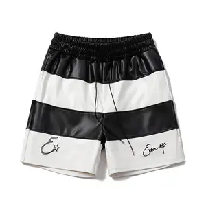 Color matching shorts men's fashion trend casual three-point sweatpants home outdoor rubber band beach pants spring and summer