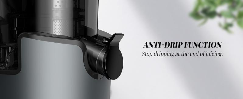 GDOR Cold Press Juicer with 5.3" Wide Feed Chute 150NM Powerful Motor Slow Masticating Extractor High Juice Yield Easy to Clean Fits Whole Fruits & Vegetables Black