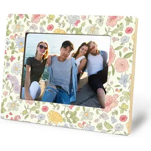 Rustic Pastel Floral Picture Frame 5x7, Floral Room Decor, Cottagecore Botanical Wildflower Flower Photo Picture Frames for Desk Tabletop Wall Display Decorations