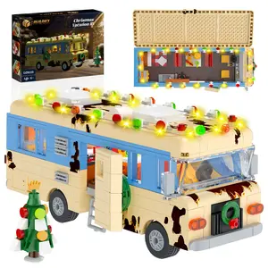 【Black Friday】BUILDIFY Christmas Cousin's RV Building Block Set Kit 532pcs LED 10.1 Inch Compatible with Lego Festive Snow Village Scene Ideal Gift for Boys Girls Family Friends light up christmas
