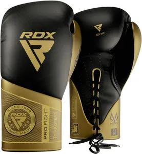 RDX K2 Mark Pro Fight Boxing Gloves - Black & Gold, 10 oz, Manufacturer Warranty Included, Hand Made Since 1999